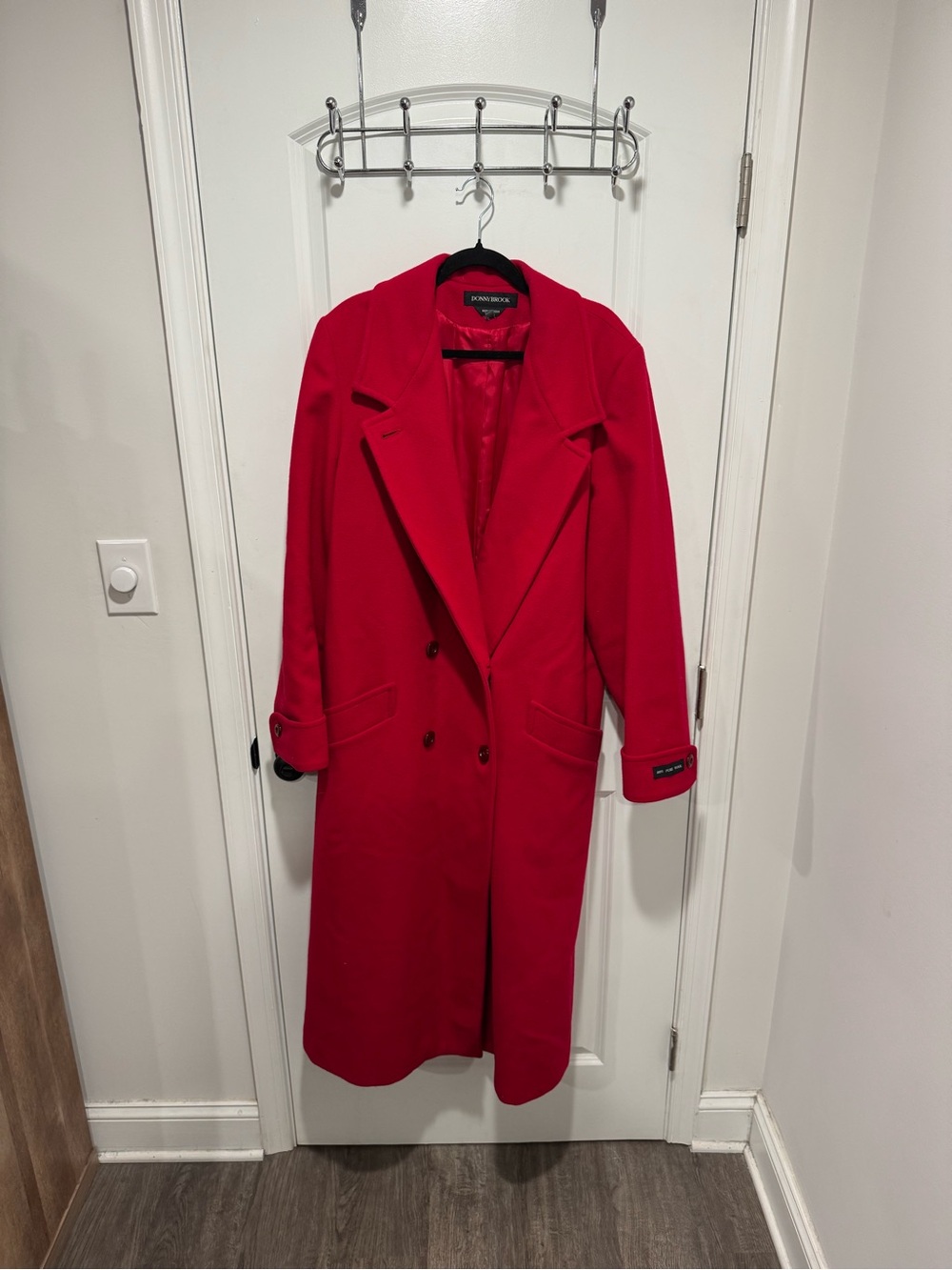 DonnyBrook Women's Bold Red Double-Breasted Wool Coat
